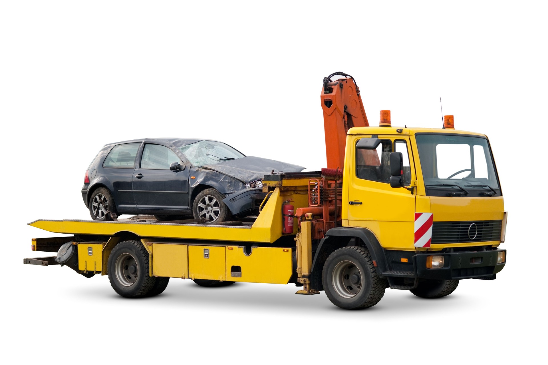 Yellow tow truck